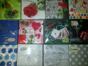 Serviettes - Cocktail Serviettes - Printed  (assorted designs)